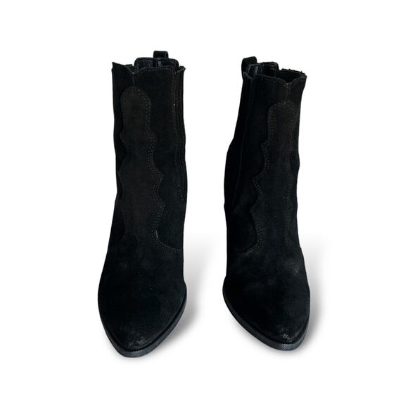 Dolce Vita Conway Black Suede Cowboy Ankle Booties Sz 8 - Picture 3 of 9